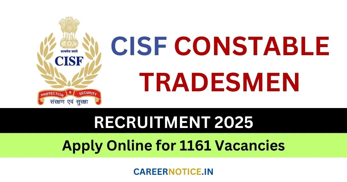 CISF Constable Tradesmen Recruitment