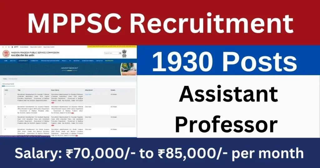MPPSC Assistant Professor Recruitment