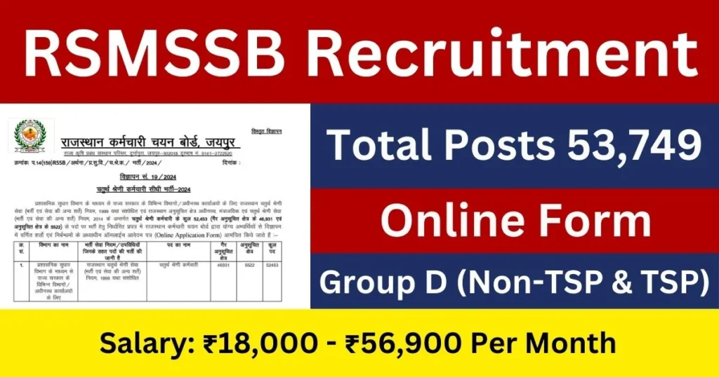 RSMSSB Group D Recruitment Exam Date